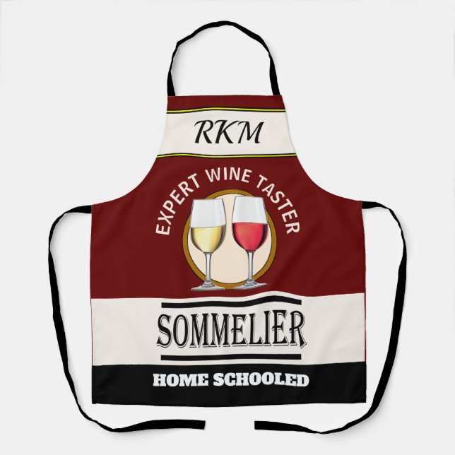 Tablier d'impression tout-en-plan expert en vin Hu (Recto)
