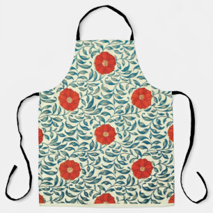 Tablier d'impression tout-en-plan Fleurs rouges