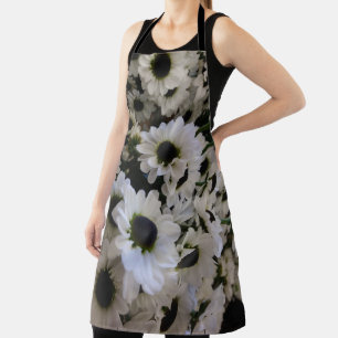 Tablier d'impression tout-en-un - Marguerites noir