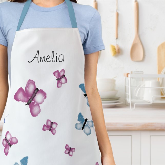 Tablier d'impression tout-en-un Papillon personnal (Whip another masterpiece in this pretty personalised apron.)