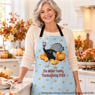 Tablier Dinde de Thanksgiving de cuisine familiale personn