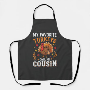 Tablier Dinde de Thanksgiving Famille Cousine