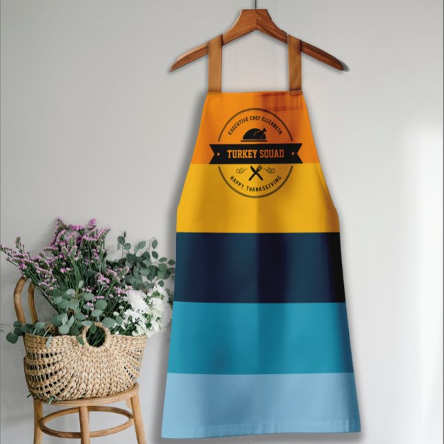 Tablier Dîner d'action de grâces Drôle drôle Turquie perso (Créateur téléchargé)