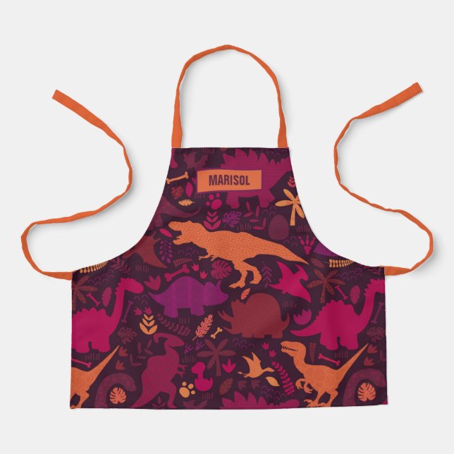 Tablier Dino Doodle Silhouettes Enfants Dinosaur (Recto)