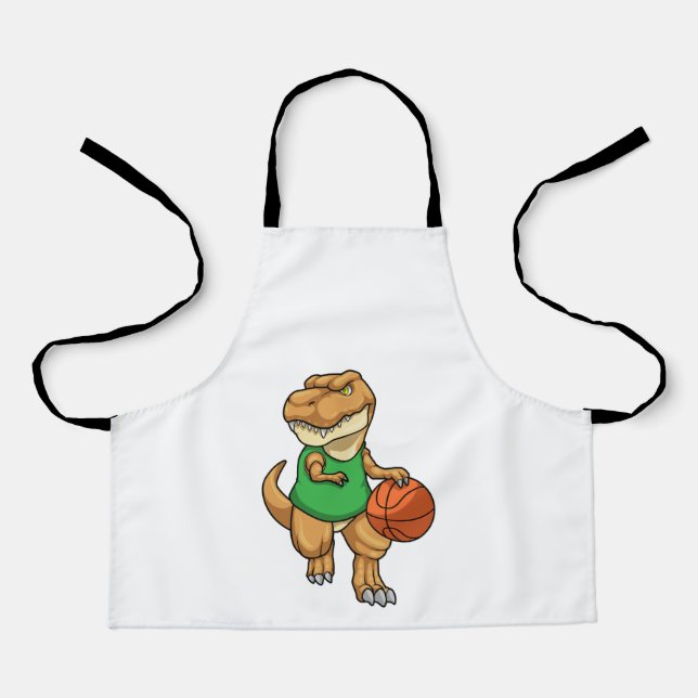Tablier Dinosaure dans Sports avec basket-ball (Recto)