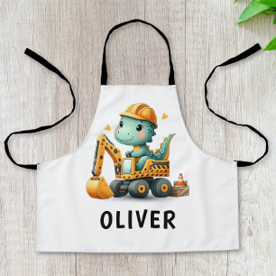 Tablier Dinosaure du travailleur mûre sur une excavatrice