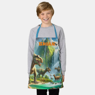 Tablier Dinosaures en forêt tropicale personnalisés