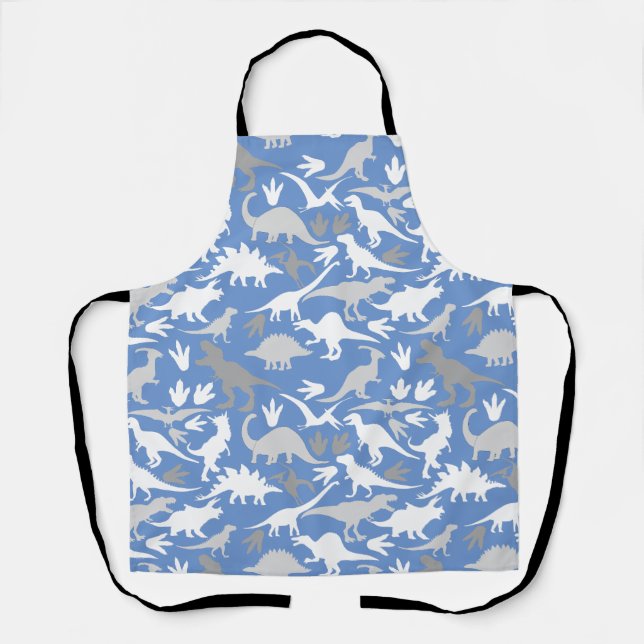 Tablier Dinosaures motif 01A L Bleu BG (Recto)