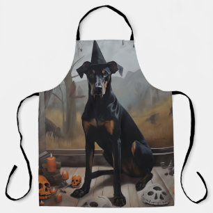 Tablier Doberman Citrouille Halloween effroi