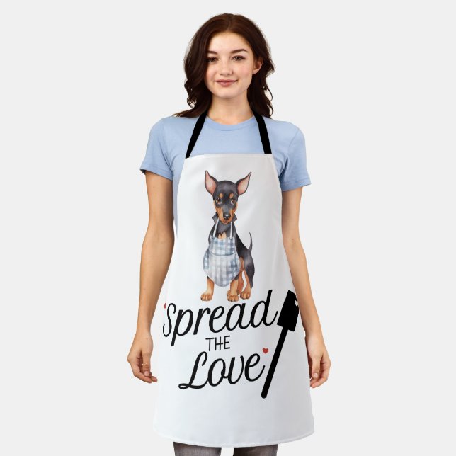 Tablier Doberman Pinscher Propose L'Amour (Porté)