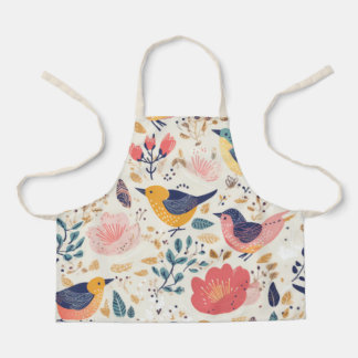 Tablier d'oiseaux et de fleurs pour enfants