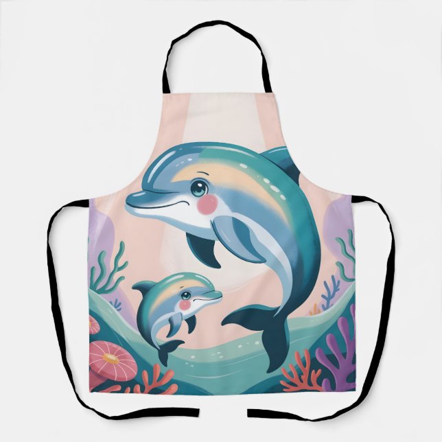 Tablier Dolphin Mom and Baby (Recto)