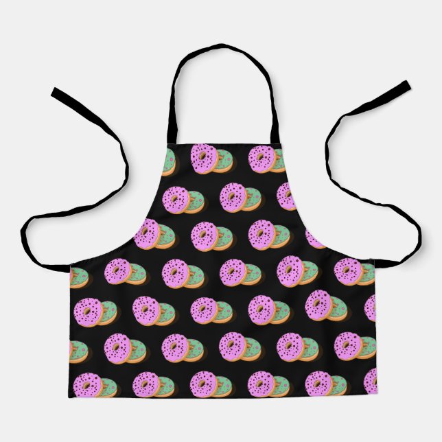 Tablier Donuts rose menthe vert noir boulangerie fille (Recto)