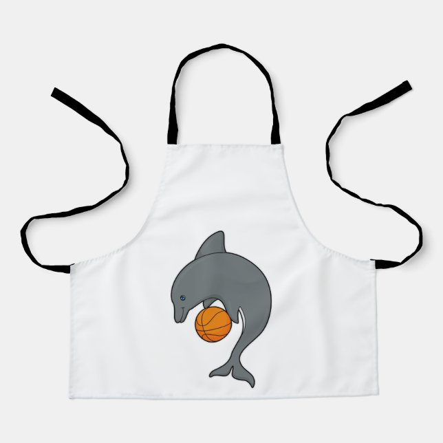 Tablier Dophin comme joueur de basket-ball avec basket-bal (Recto)