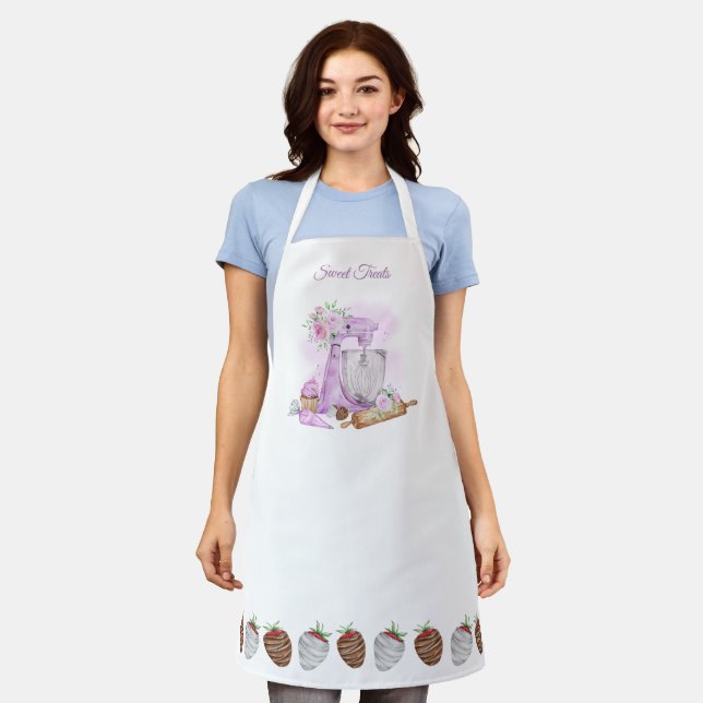 Tablier Douceurs Violettes (Porté)