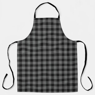 Tablier Douglas tartan noir gris plaid
