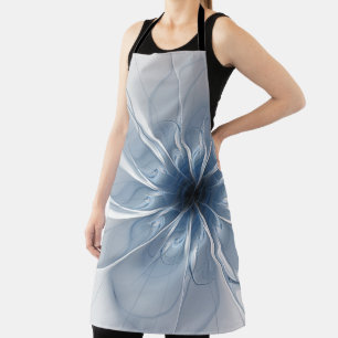 Tablier Doux et tendreté bleu fleur imaginaire fractal cu