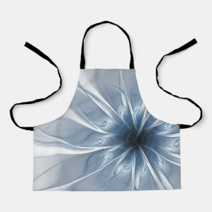 Tablier Doux et tendreté bleu fleur imaginaire fractal cu