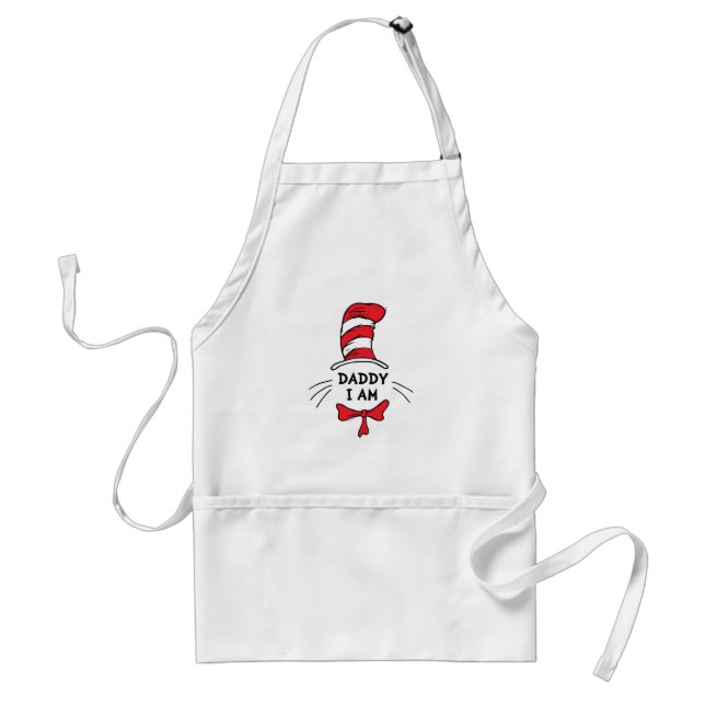 Tablier Dr Seuss | Chat dans le Casquette - Papa Je suis (Devant)