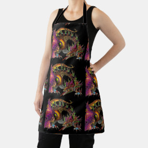 TABLIER DRAGO / DRAGON D'OR IMAGINAIRE EN PURPLE ET NOIR
