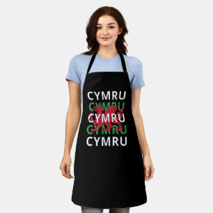 Tablier Dragon gallois rouge Cymru Texte répétitif Racines