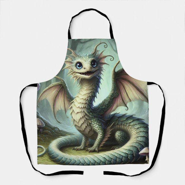 Tablier Dragon Jabberwocky Cute Imaginaire Créature Art (Recto)