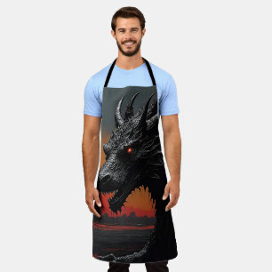 Tablier Dragon Noir : Art Rétro Exclusif