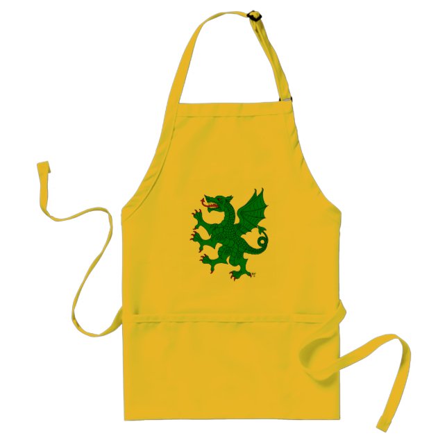 Tablier Dragon Rampant Vert (Devant)