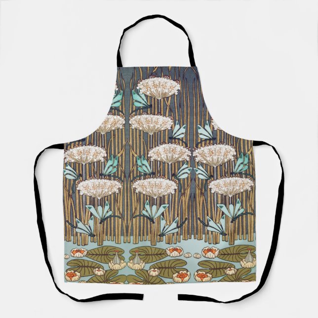 Tablier Dragonflies Water Lilies Marais Art Nouveau (Recto)