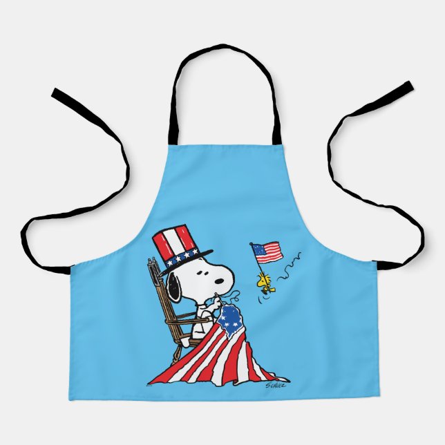 Tablier Drapeau 4 juillet à coudre Snoopy (Recto)
