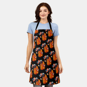 Tablier Drapeau 4 juillet Hotdog Funny Patriotique USA