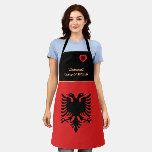 Tablier Drapeau albanais et maison, Albanie/Cuisine Ap