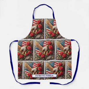 Tablier Drapeau américain Aigle chauve patriotique