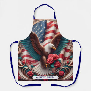 Tablier Drapeau américain Aigle chauve patriotique