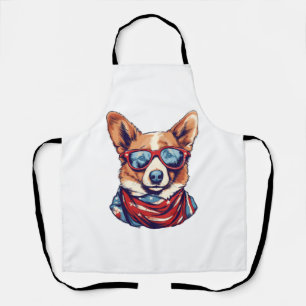 Tablier Drapeau américain Corgi Patriotic Chien USA