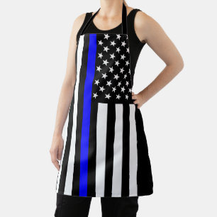 Tablier Drapeau américain de la ligne bleue mince