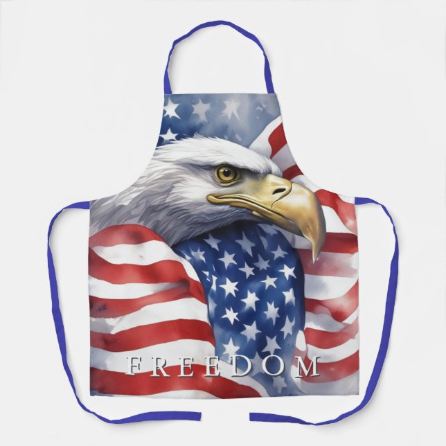 Tablier Drapeau américain Liberté Aigle Motivationnel Insp (Recto)