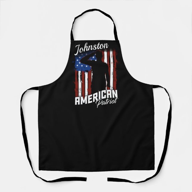 Tablier Drapeau américain personnalisé Patriot Soldier USA (Recto)