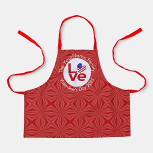 Tablier Drapeau américain Red LOVE Personnalisé