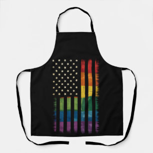 Tablier Drapeau américain USA Arc-en-ciel Fierté Gay Lesbi