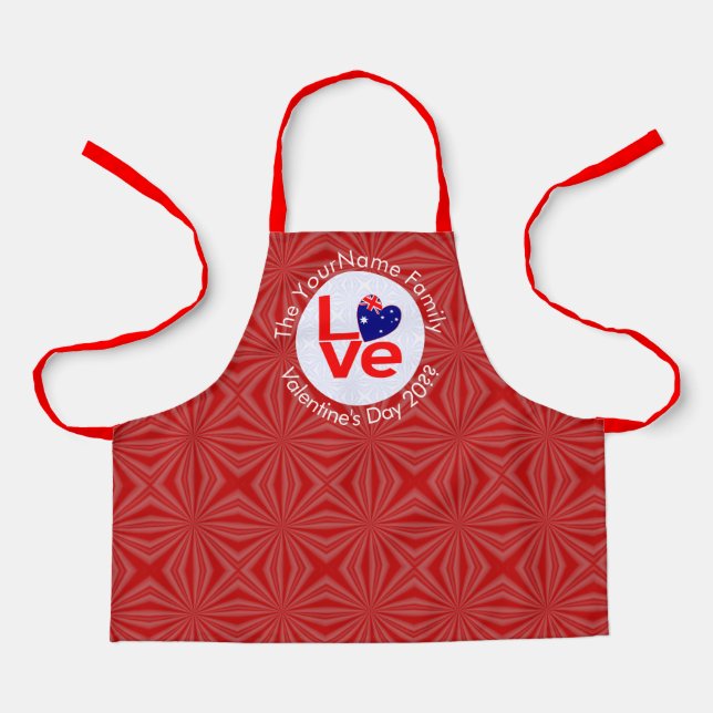 Tablier Drapeau australien Red Letters LOVE Drapeau person (Recto)