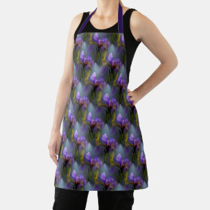 Tablier Drapeau bleu Iris Fleur Nature Motif d'art