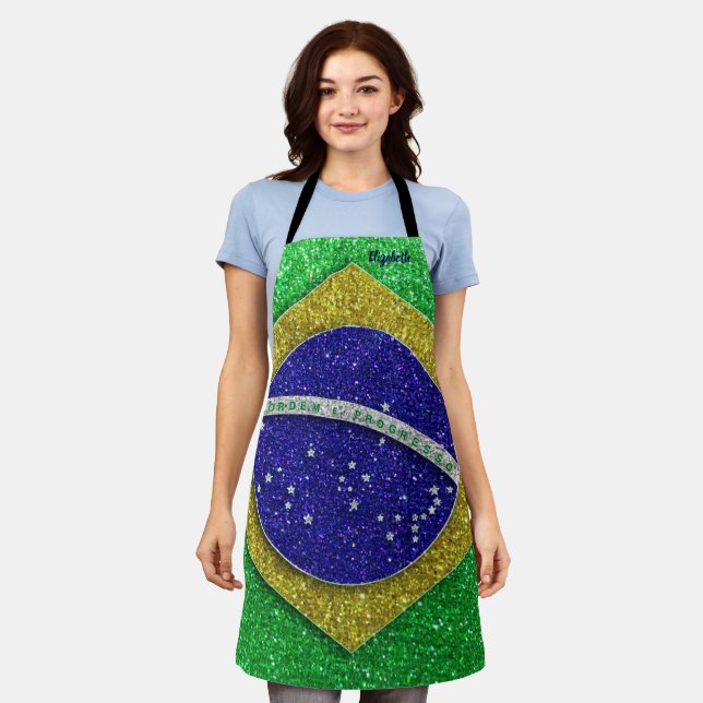 Tablier Drapeau brésilien Chef cuisine BBQ Baker Parties s (Porté)