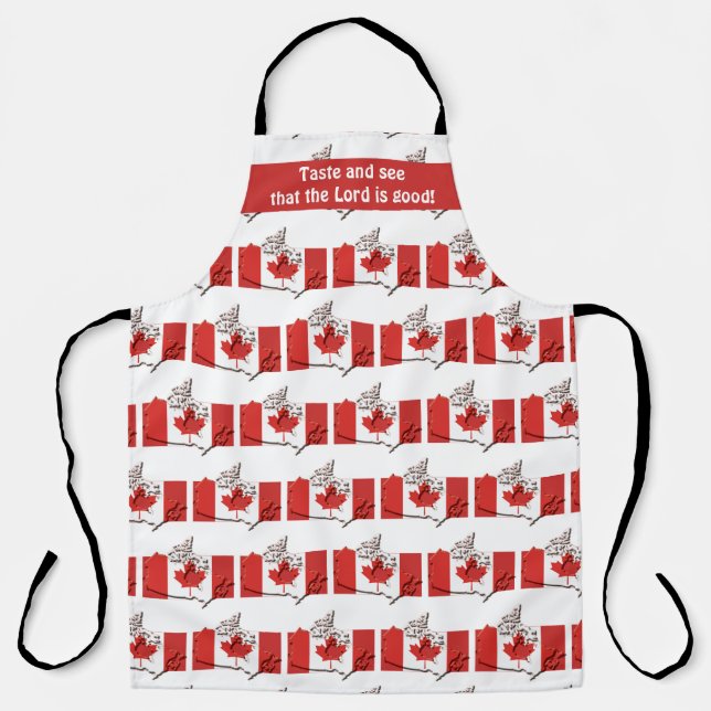 Tablier DRAPEAU CANADA | Carte canadienne | Goûter et voir (Recto)