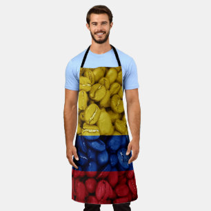 Tablier Drapeau colombien avec café