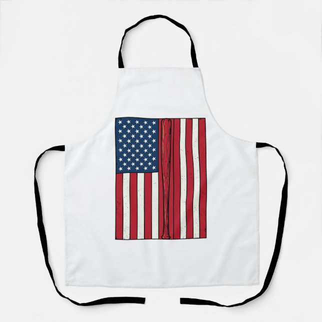 Tablier Drapeau de baseball en détresse Conception vectori (Recto)