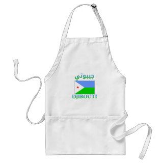 Tablier Drapeau de Djibouti جيبوتي WordArt arabe et anglai