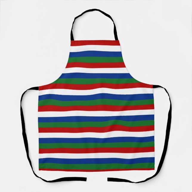 Tablier drapeau de la gambie rayures pays symbole motif ro (Recto)