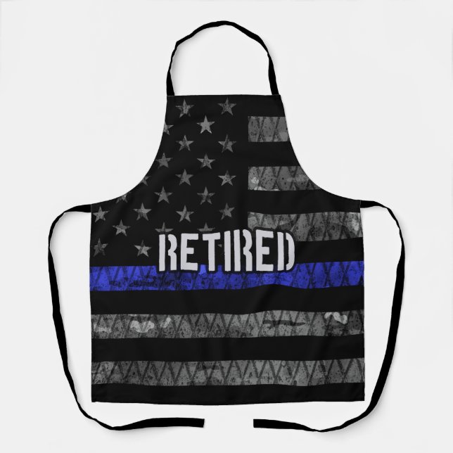Tablier Drapeau de la police retraitée en détresse (Recto)