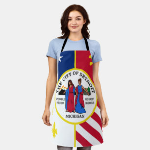 Tablier Drapeau de la ville de Détroit Apron